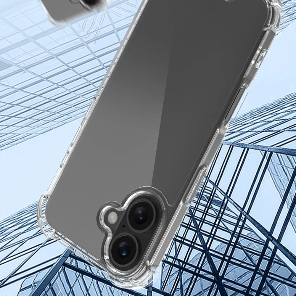 For iPhone 16 Plus Clear Phone Case TPU + Acrylic 1.5mm Shockproof Back Cover - 5