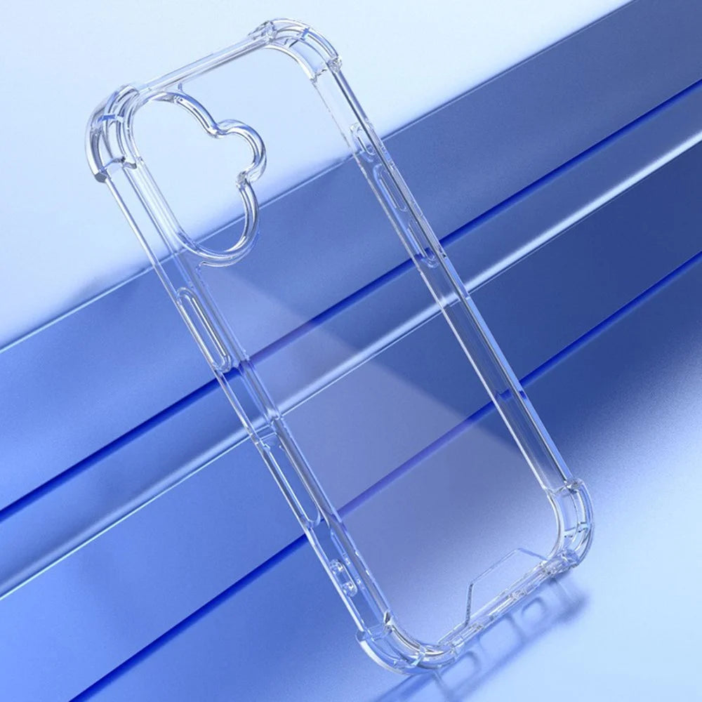 For iPhone 16 Plus Clear Phone Case TPU + Acrylic 1.5mm Shockproof Back Cover - 6