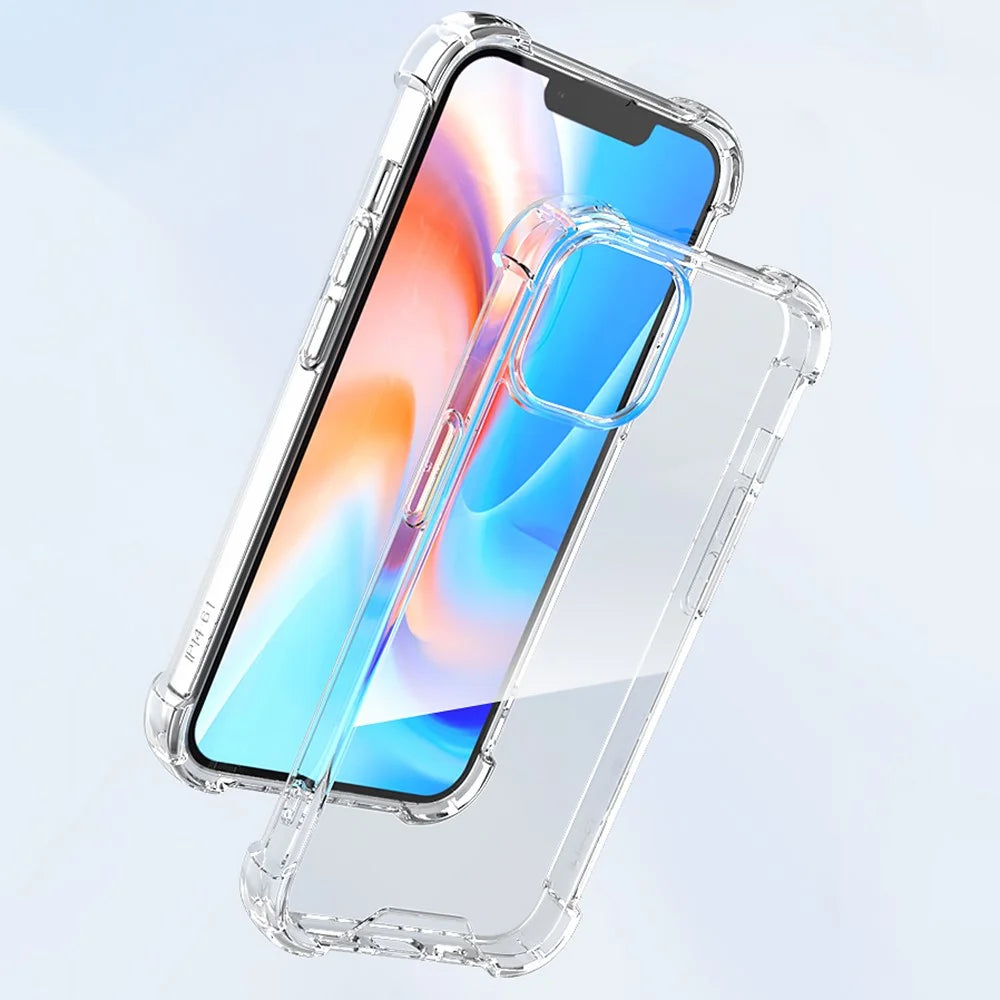 For iPhone 15 Plus Clear Phone Case TPU + Acrylic 1.5mm Shockproof Back Cover - 2