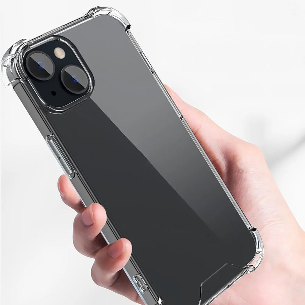 For iPhone 15 Plus Clear Phone Case TPU + Acrylic 1.5mm Shockproof Back Cover - 4