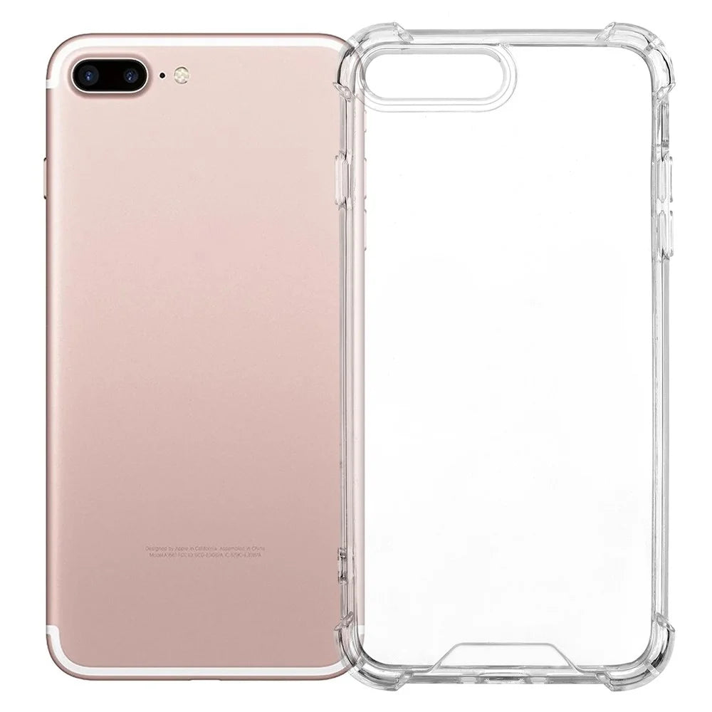 For iPhone 8 Plus / 7 Plus Case Reinforced Corners TPU Frame + Acrylic Back Phone Cover - 1