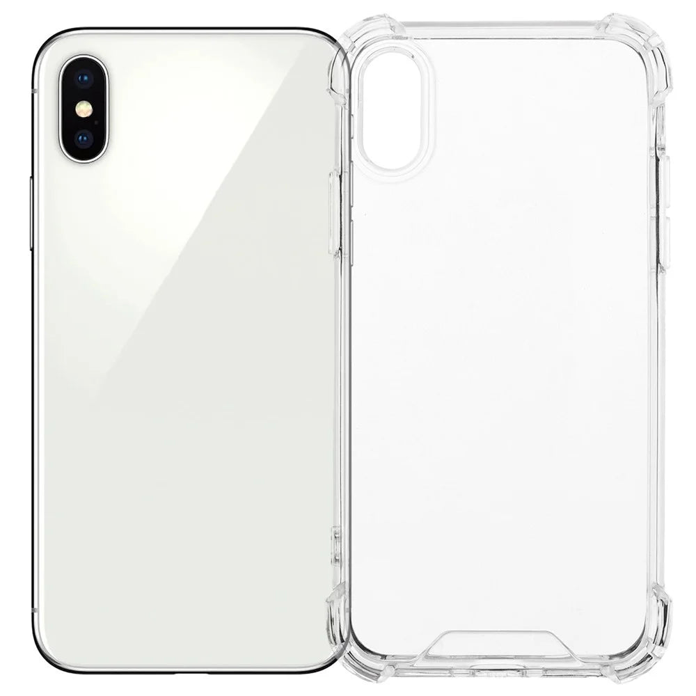For iPhone X / XS Case Reinforced Corners TPU Frame + Acrylic Back Phone Cover - 1