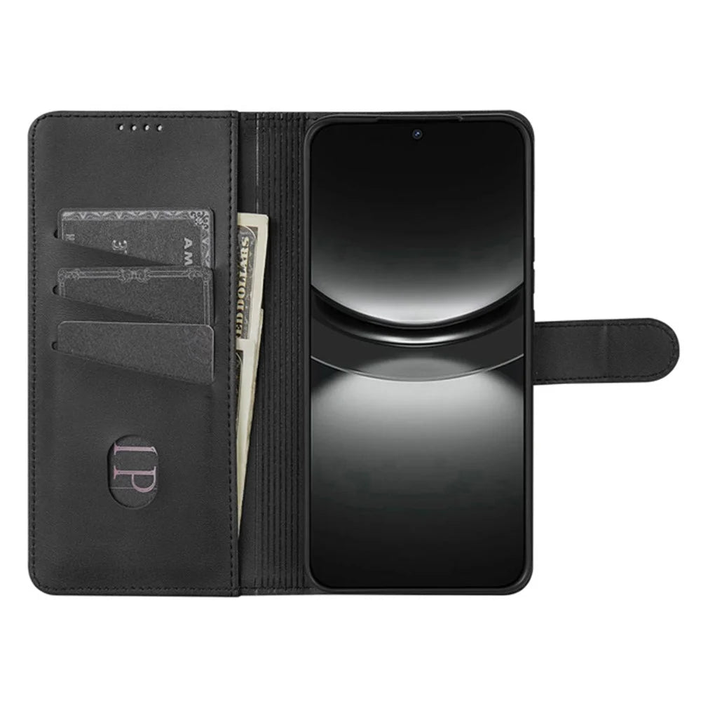 AZNS For Samsung Galaxy S25 Edge Case PU Leather Wallet Phone Cover - Black - 2