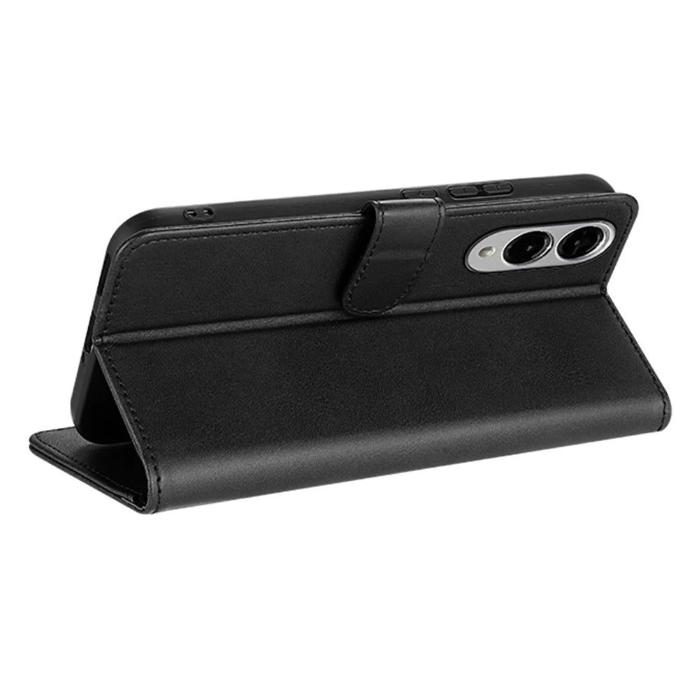 AZNS For Samsung Galaxy S25 Edge Case PU Leather Wallet Phone Cover - Black - 3