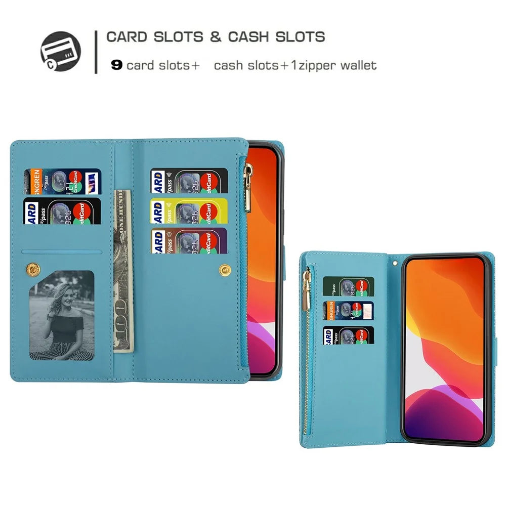 For Samsung Galaxy S25 Edge Case Starry Sky Carving Leather Wallet Phone Cover - Blue - 6
