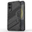 For Samsung Galaxy S25 Edge Case PC + TPU Shockproof Phone Cover with Kickstand - Black - 1