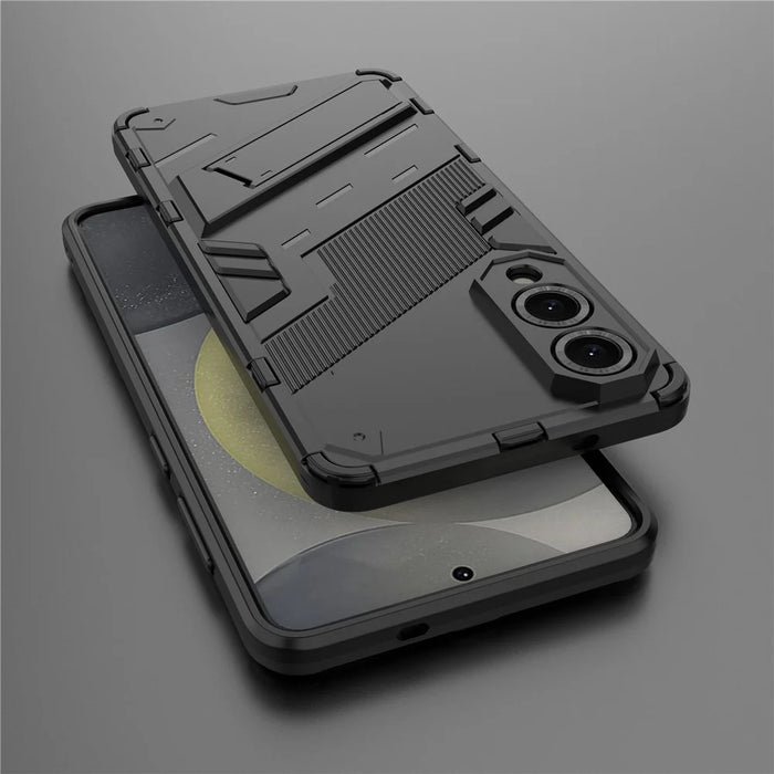 For Samsung Galaxy S25 Edge Case PC + TPU Shockproof Phone Cover with Kickstand - Black - 5