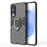For Samsung Galaxy S25 Edge Case PC + TPU Protective Phone Cover with Ring Kickstand - Black - 1