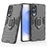 For Samsung Galaxy S25 Edge Case PC + TPU Protective Phone Cover with Ring Kickstand - Black - 4