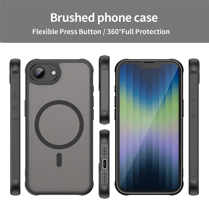 For iPhone 17e / 16e Case Magnetic Anti Drop PC + TPU Phone Cover Compatible with Magsafe - Black - 3