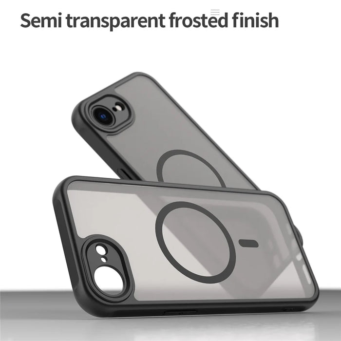 For iPhone 17e / 16e Case Magnetic Anti Drop PC + TPU Phone Cover Compatible with Magsafe - Black - 6