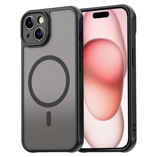 For iPhone 15 Case Compatible with MagSafe Anti Drop PC + TPU Phone Cover - Black - 1