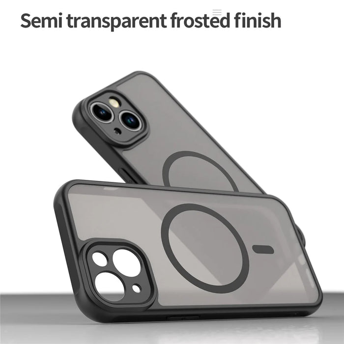 For iPhone 15 Case Compatible with MagSafe Anti Drop PC + TPU Phone Cover - Black - 6