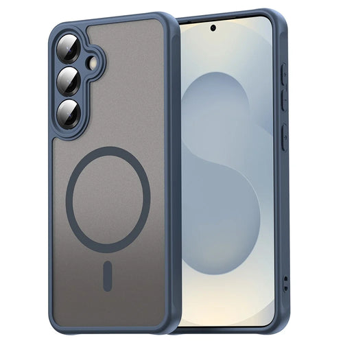 For Samsung Galaxy S25 Magnetic Case Anti Drop PC + TPU Phone Cover - Blue - 1