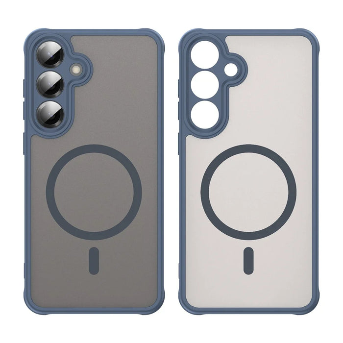 For Samsung Galaxy S25 Magnetic Case Anti Drop PC + TPU Phone Cover - Blue - 7