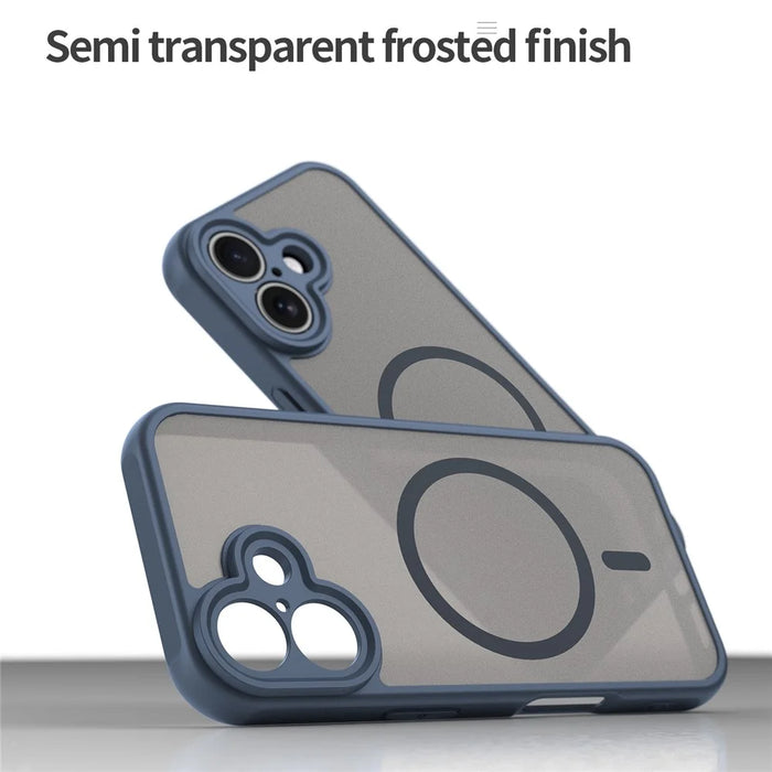 For iPhone 16 Case Compatible with MagSafe Anti Drop PC + TPU Phone Cover - Blue - 4