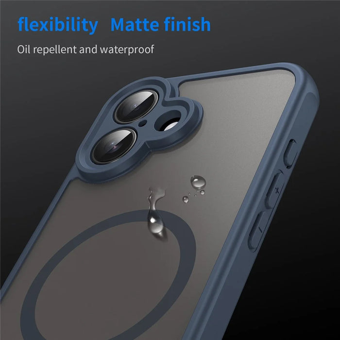 For iPhone 16 Case Compatible with MagSafe Anti Drop PC + TPU Phone Cover - Blue - 6