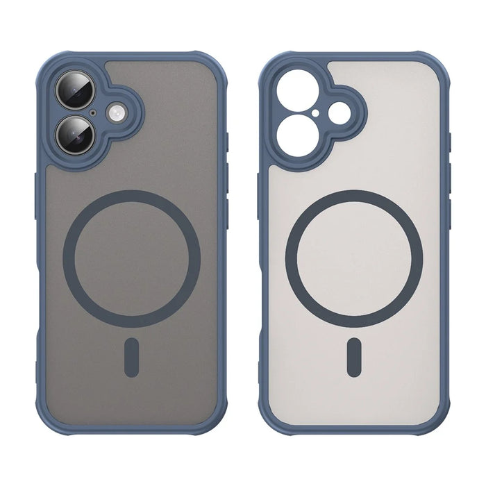 For iPhone 16 Case Compatible with MagSafe Anti Drop PC + TPU Phone Cover - Blue - 7