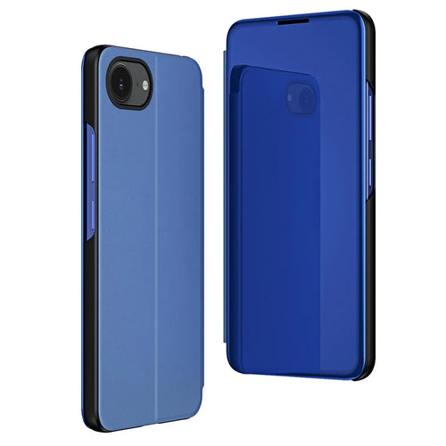 For iPhone 17e / 16e Flip Leather Cover with Stand Full Body Protective Phone Case - Sky Blue - 1