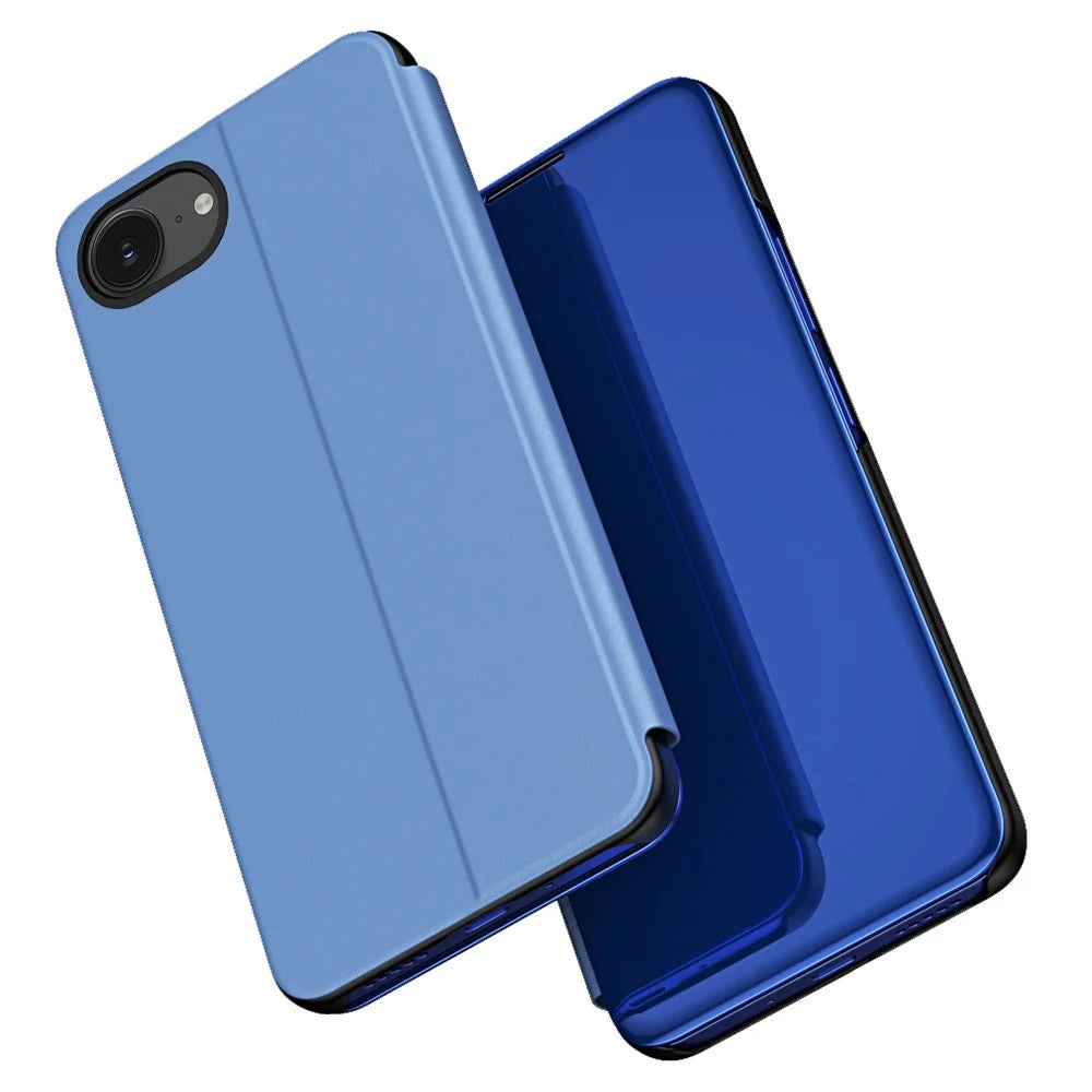 For iPhone 17e / 16e Flip Leather Cover with Stand Full Body Protective Phone Case - Sky Blue - 2