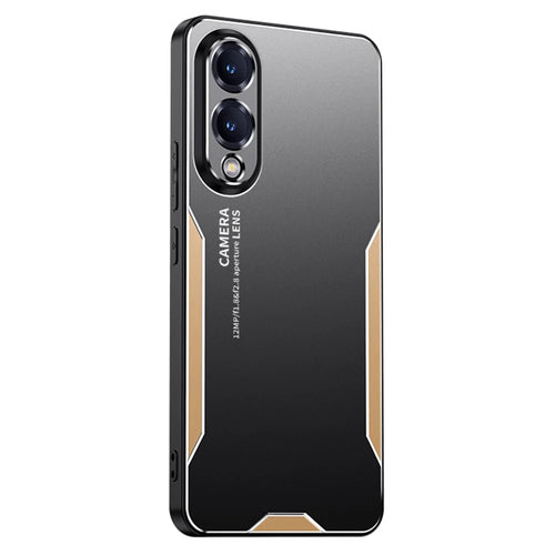 For Samsung Galaxy S25 Edge Phone Case Aluminium Alloy TPU PC Back Cover - Gold - 1