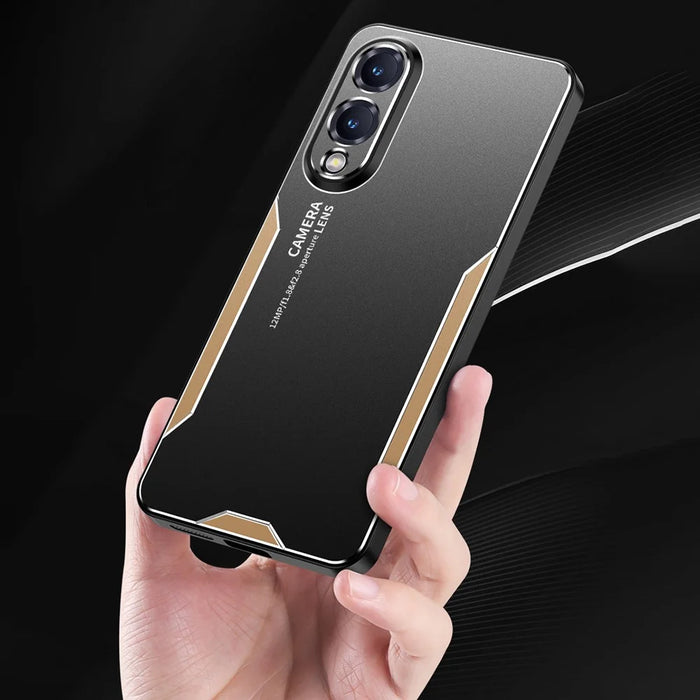 For Samsung Galaxy S25 Edge Phone Case Aluminium Alloy TPU PC Back Cover - Gold - 2