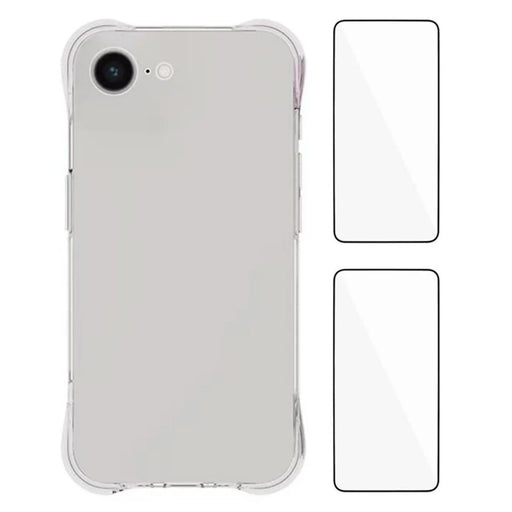 WANLONFENG WL2 Series for iPhone 17e / 16e Case 2.0mm TPU Phone Cover with 2Pcs Tempered Glass Films - 1