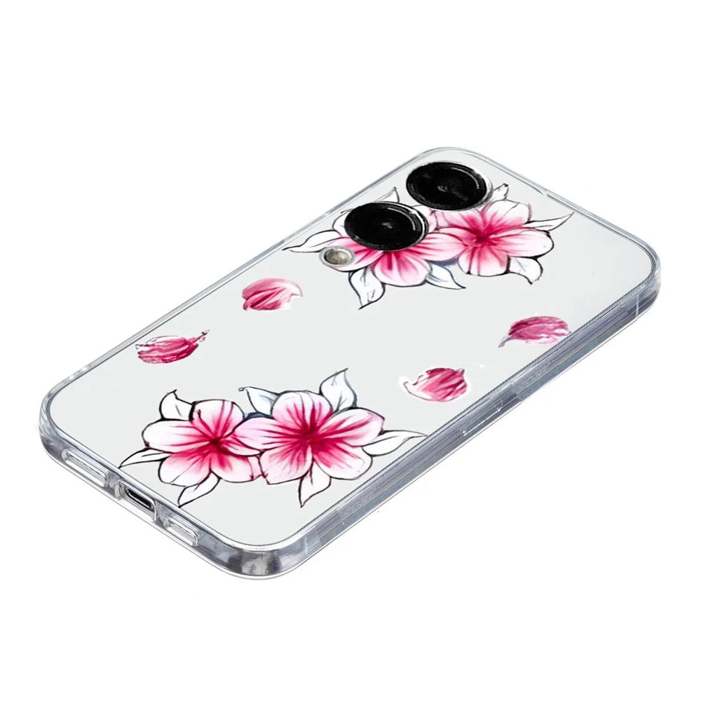 For Samsung Galaxy S25 Edge Case Soft TPU Phone Back Cover Pattern Printing - Sakura - 5