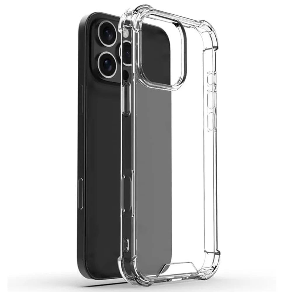 For iPhone 16 Pro Clear Phone Case TPU + Acrylic 1.5mm Shockproof Back Cover - 1