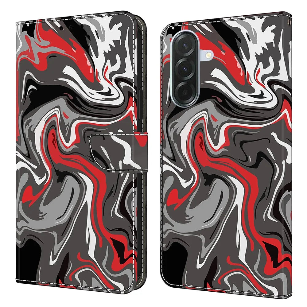 For Samsung Galaxy A36 5G Wallet Case Pattern Printing Stand Leather Flip Phone Cover - Rock Texture - 1