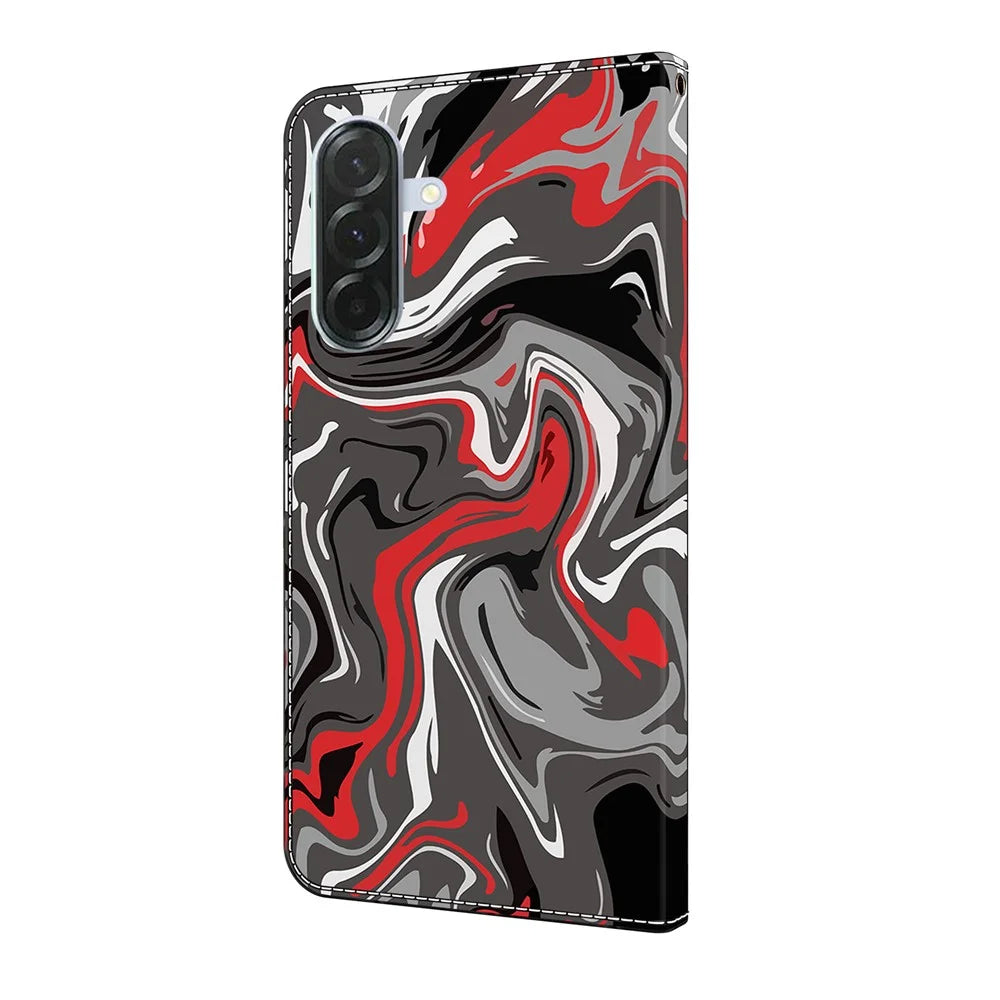 For Samsung Galaxy A36 5G Wallet Case Pattern Printing Stand Leather Flip Phone Cover - Rock Texture - 5