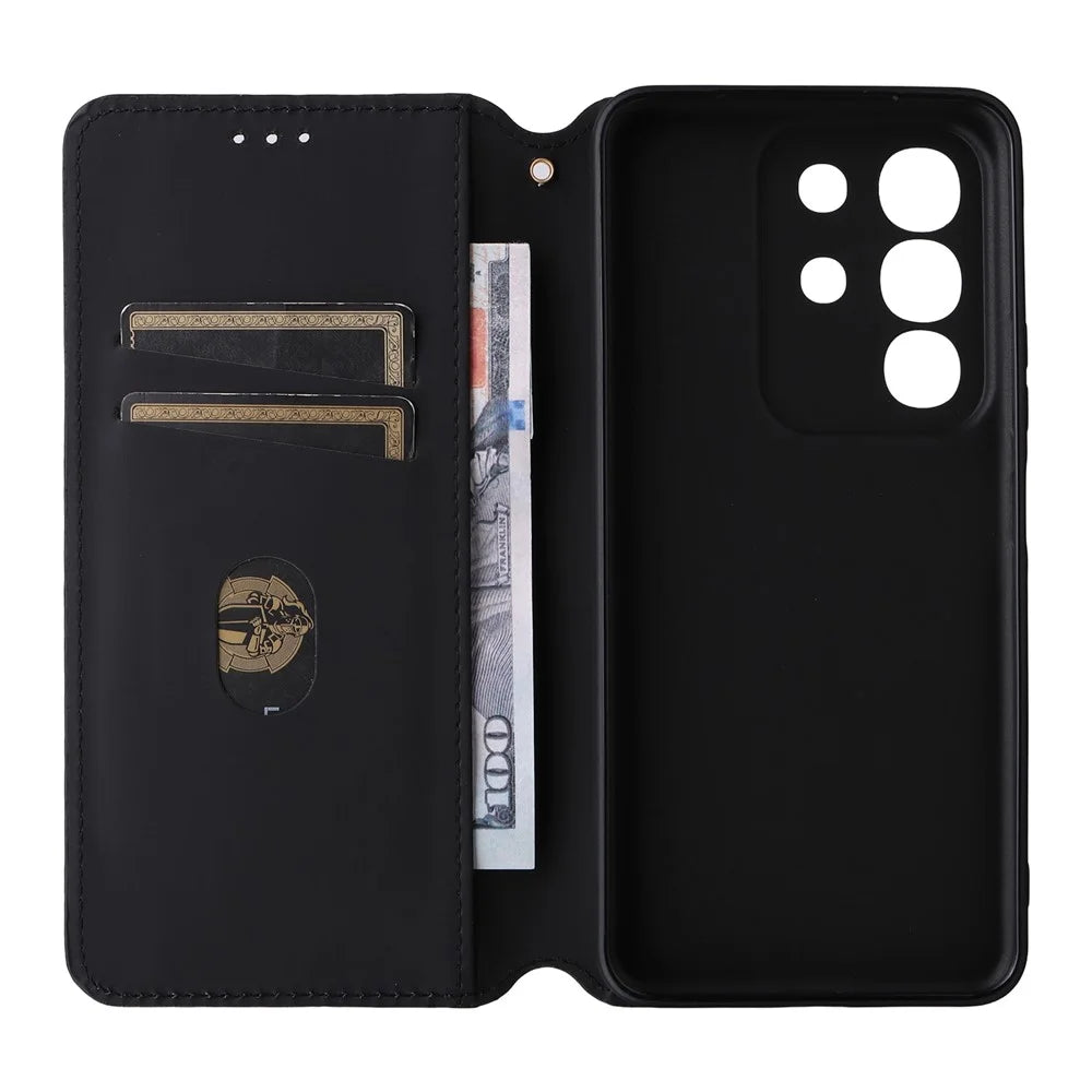 For vivo Y29 4G / T4x 5G Case Wallet Rhombus Imprinted Leather Phone Cover - Silver - 3