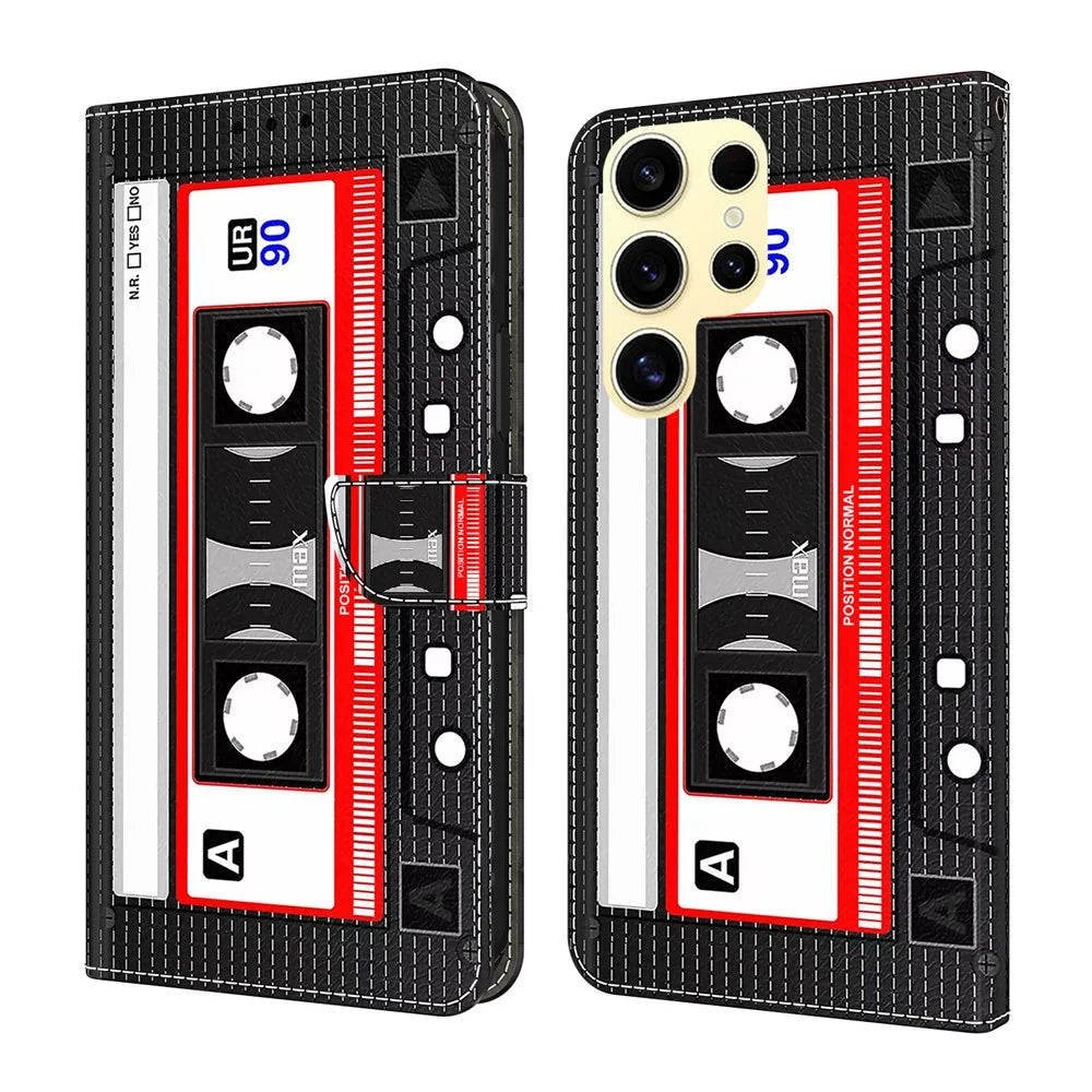 For Samsung Galaxy S25 Ultra Wallet Case Pattern Printing Stand Leather Flip Phone Cover - Tape - 1