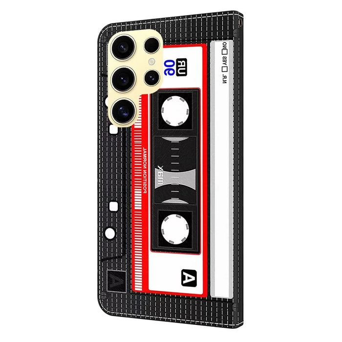 For Samsung Galaxy S25 Ultra Wallet Case Pattern Printing Stand Leather Flip Phone Cover - Tape - 5