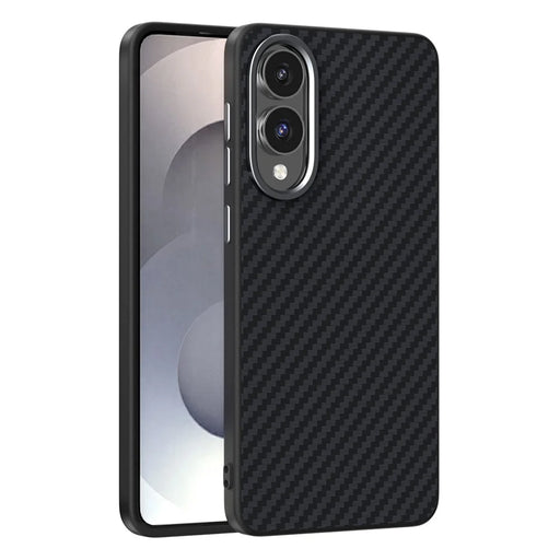 ABEEL For Samsung Galaxy S25 Edge Magnetic Case Carbon Fiber Texture Back Cover - Black - 1