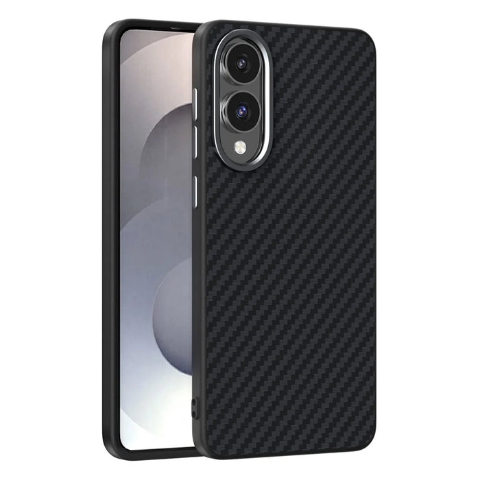 ABEEL For Samsung Galaxy S25 Edge Magnetic Case Carbon Fiber Texture Back Cover - Black - 1