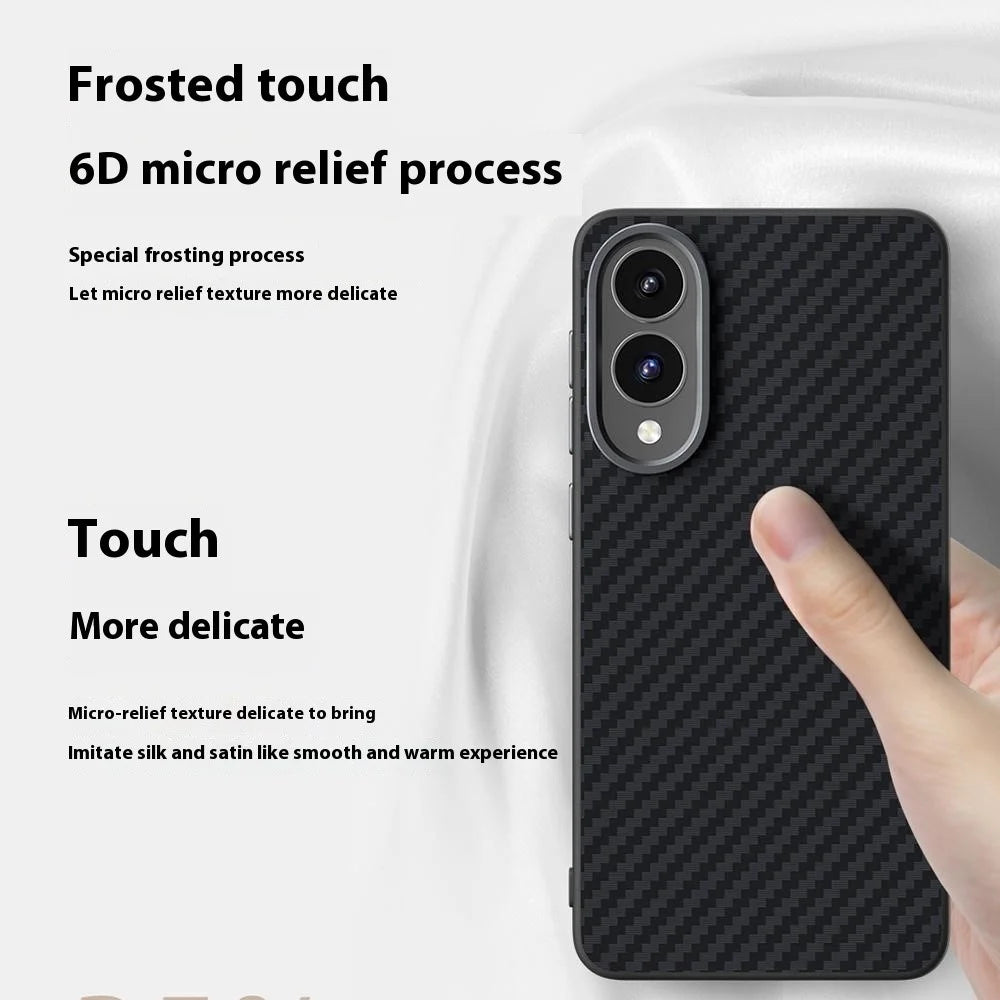 ABEEL For Samsung Galaxy S25 Edge Magnetic Case Carbon Fiber Texture Back Cover - Black - 3
