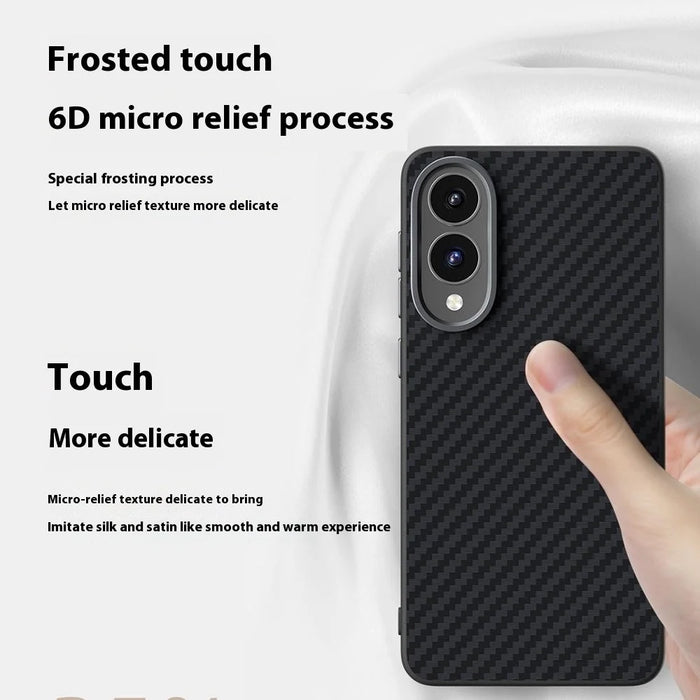 ABEEL For Samsung Galaxy S25 Edge Magnetic Case Carbon Fiber Texture Back Cover - Black - 3