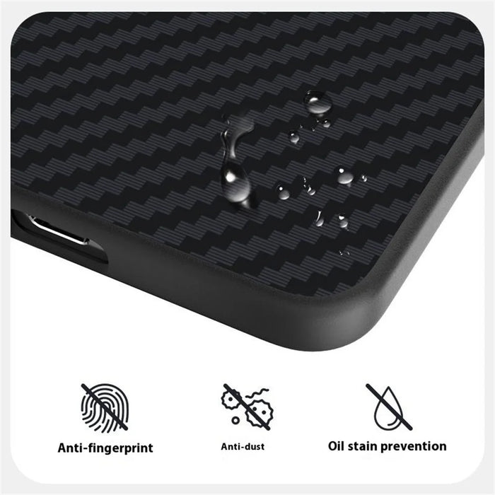 ABEEL For Samsung Galaxy S25 Edge Magnetic Case Carbon Fiber Texture Back Cover - Black - 5
