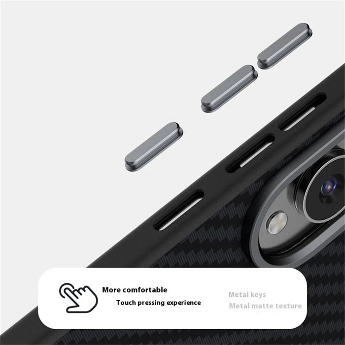 ABEEL For Samsung Galaxy S25 Edge Magnetic Case Carbon Fiber Texture Back Cover - Black - 6