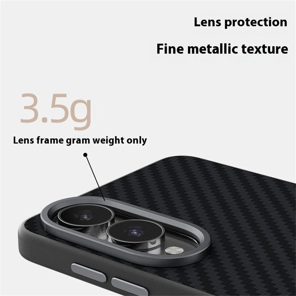 ABEEL For Samsung Galaxy S25 Edge Magnetic Case Carbon Fiber Texture Back Cover - Black - 7