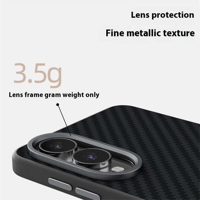 ABEEL For Samsung Galaxy S25 Edge Magnetic Case Carbon Fiber Texture Back Cover - Black - 7