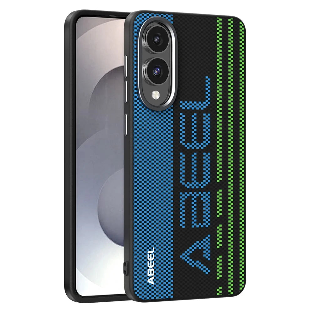 ABEEL For Samsung Galaxy S25 Edge Magnetic Case Micro-Embossing 6D Printed PC TPU Aluminum Alloy Leather Phone Cover - Outstanding No. 1 - 1