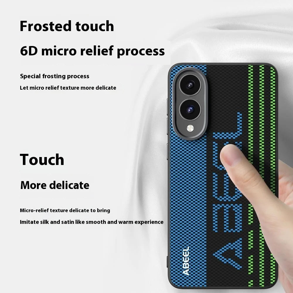 ABEEL For Samsung Galaxy S25 Edge Magnetic Case Micro-Embossing 6D Printed PC TPU Aluminum Alloy Leather Phone Cover - Outstanding No. 1 - 3
