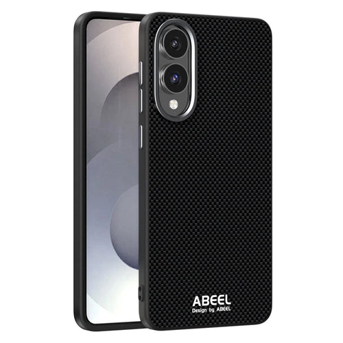 ABEEL For Samsung Galaxy S25 Edge Magnetic Case Printed PC TPU Aluminum Alloy Leather Phone Cover - Black - 1
