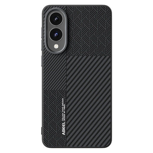 ABEEL For Samsung Galaxy S25 Edge Magnetic Case PC + TPU + Aluminum Alloy + PU Leather Slim Phone Back Cover - Texture 3 - 2