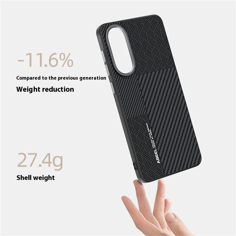 ABEEL For Samsung Galaxy S25 Edge Magnetic Case PC + TPU + Aluminum Alloy + PU Leather Slim Phone Back Cover - Texture 3 - 4