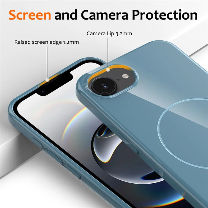 For iPhone 17e / 16e Magnetic Case Compatible with MagSafe TPU Phone Back Cover with Lanyard - Blue - 3