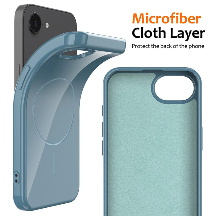 For iPhone 17e / 16e Magnetic Case Compatible with MagSafe TPU Phone Back Cover with Lanyard - Blue - 5