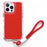For iPhone 16 Pro Case 3 in 1 Drop-Proof PC + TPU Phone Back Cover with Wrist Strap - Red - 1